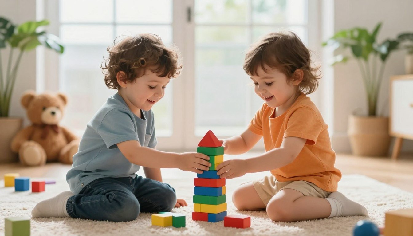 A toddler cooperating after a calm, clear request