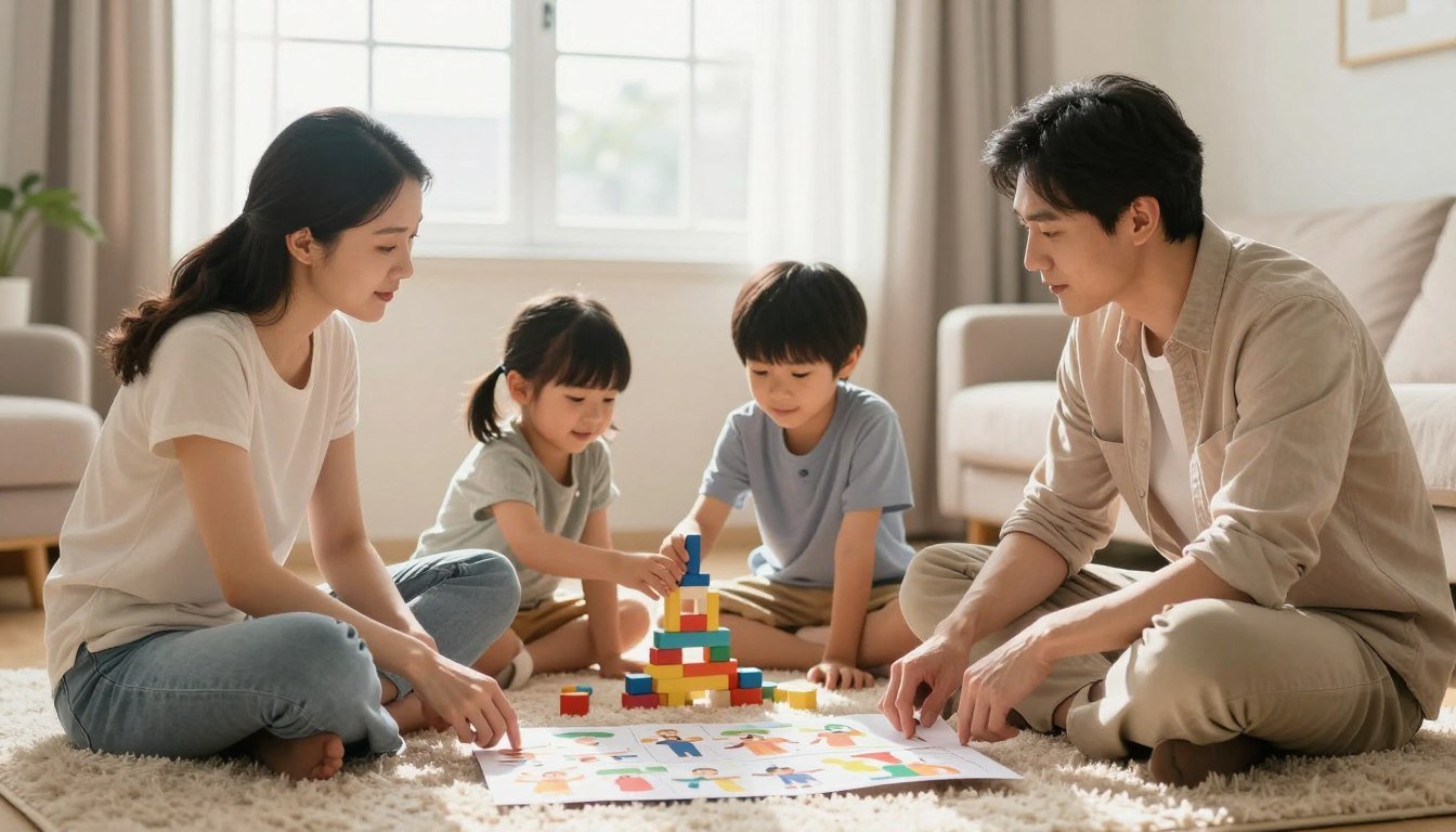 A parent reviewing what helps siblings get along
