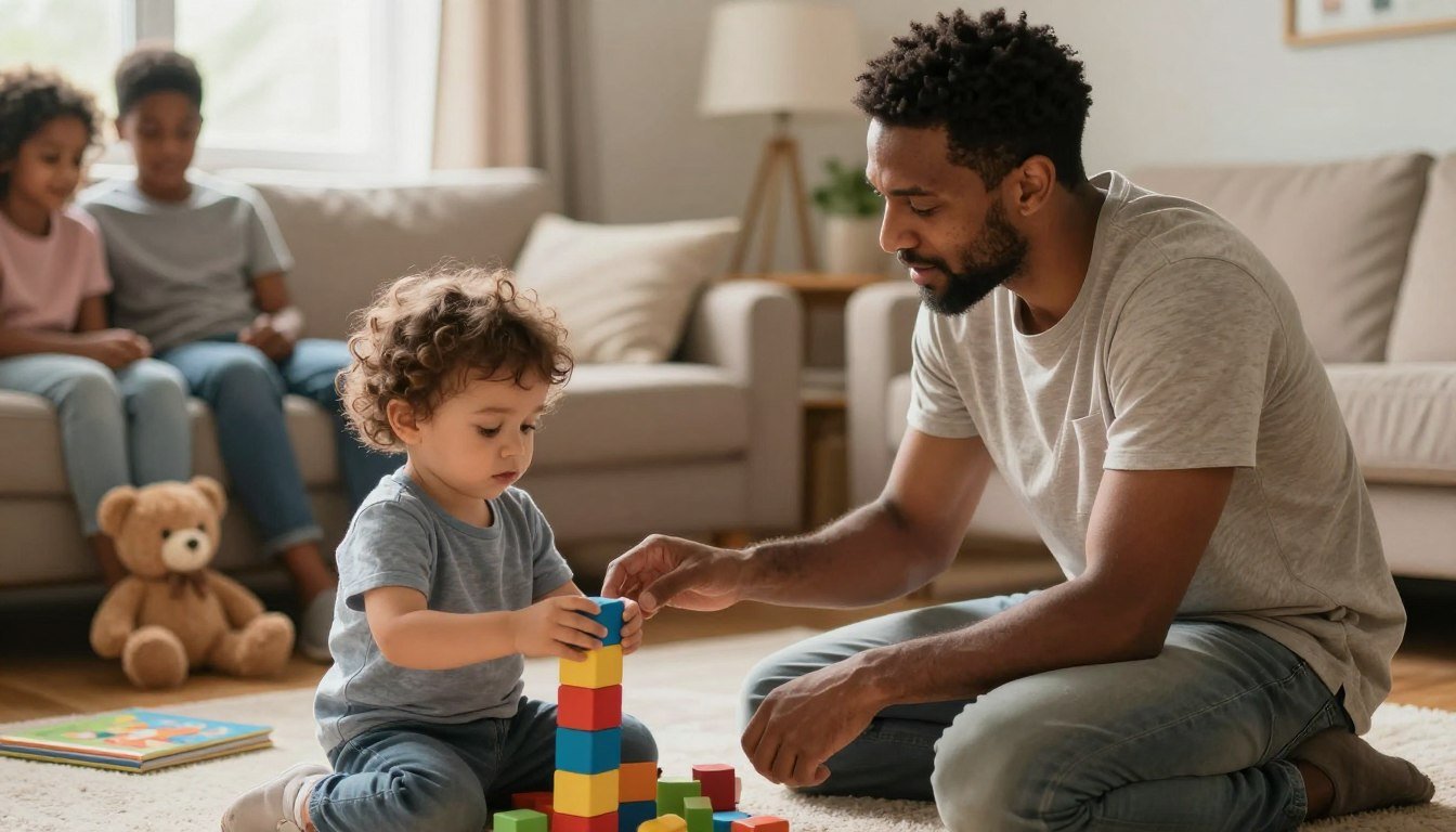 A parent setting a calm boundary with a toddler