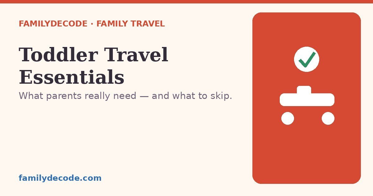 Toddler Travel Essentials
