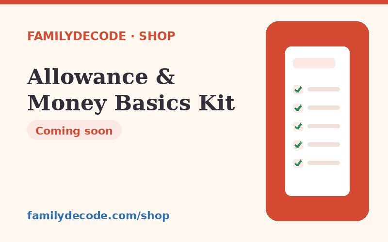 Allowance & Money Basics Kit — FamilyDecode printable