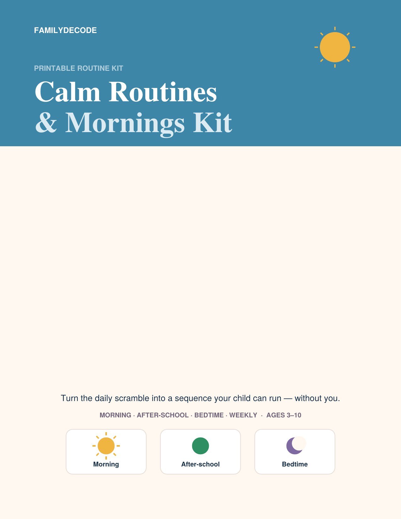 Calm Routines & Mornings Kit — FamilyDecode printable