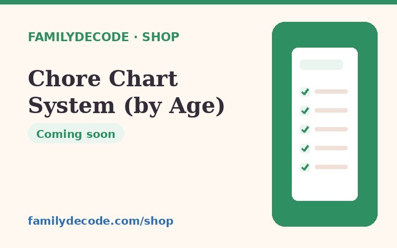 Chore Chart System (by Age) — FamilyDecode printable