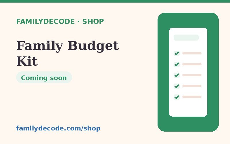 Family Budget Kit — FamilyDecode printable