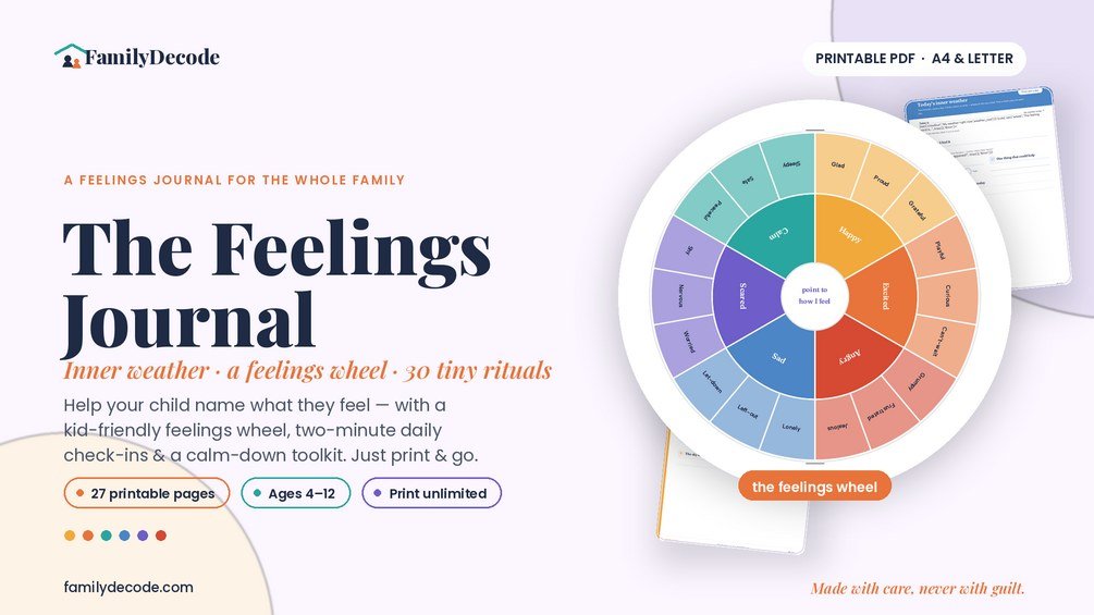 The Feelings Journal for Kids — FamilyDecode printable