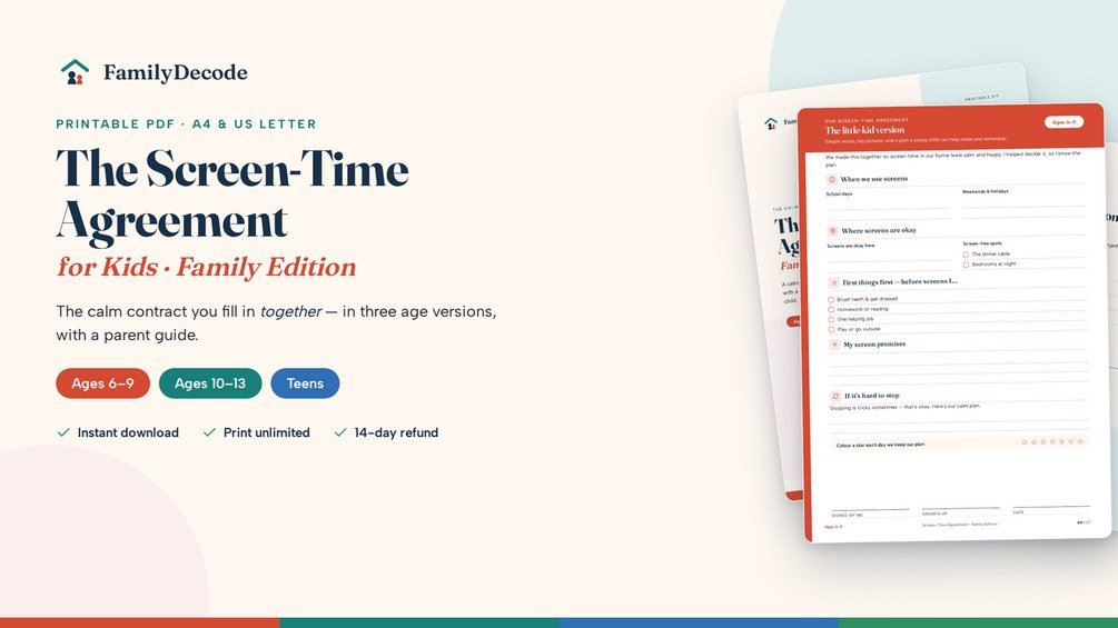 Screen-Time Agreement for Kids — FamilyDecode printable