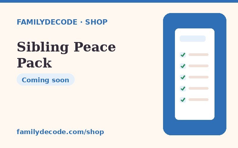 Sibling Peace Pack — FamilyDecode printable