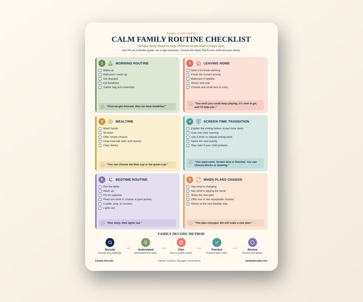 Calm Family Routine Checklist preview