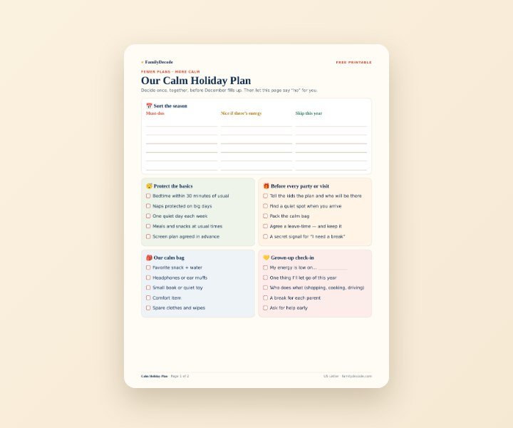 Calm Holiday Plan preview