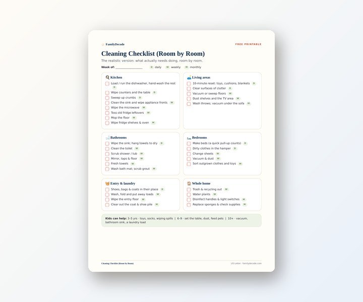 Cleaning Checklist (Room by Room) preview