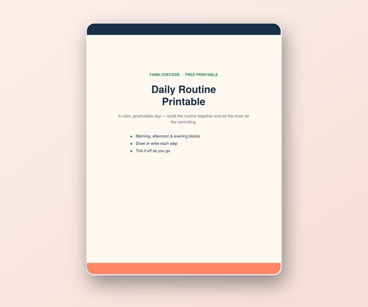 Daily Routine Printable preview