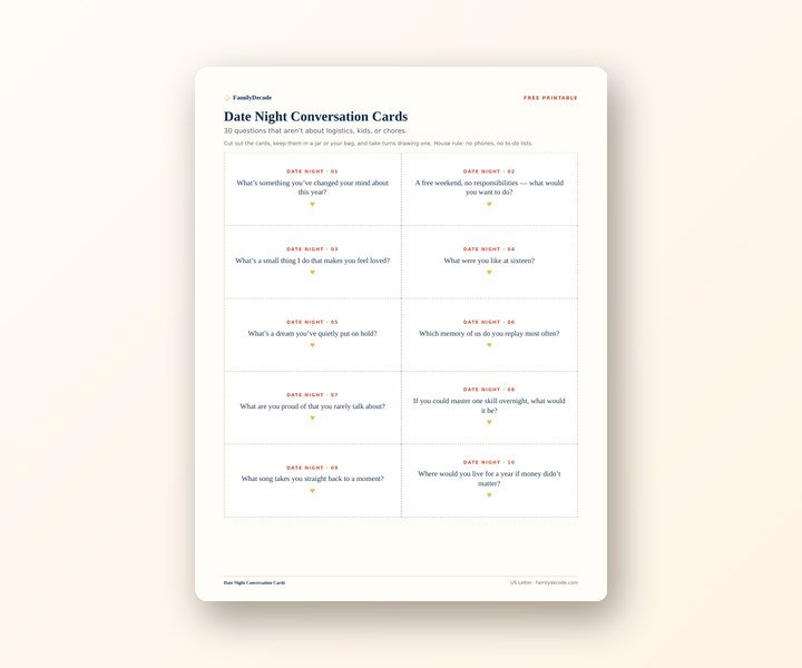 Date Night Conversation Cards preview