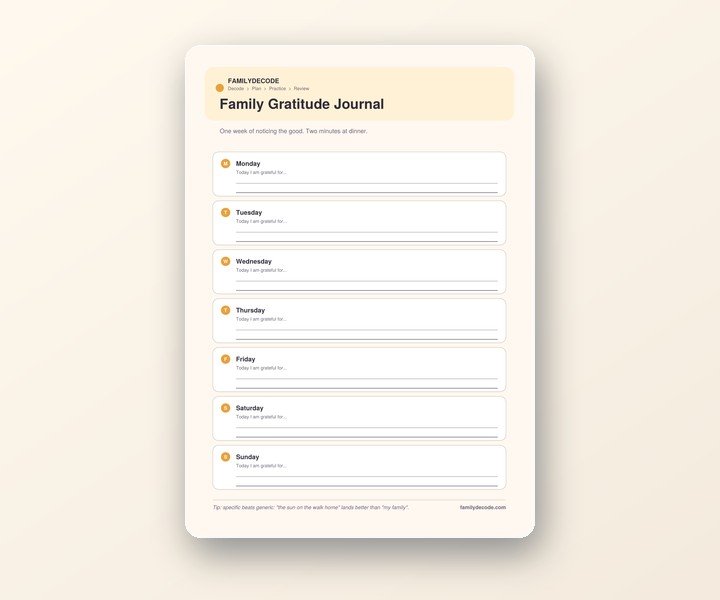 Family Gratitude Journal preview