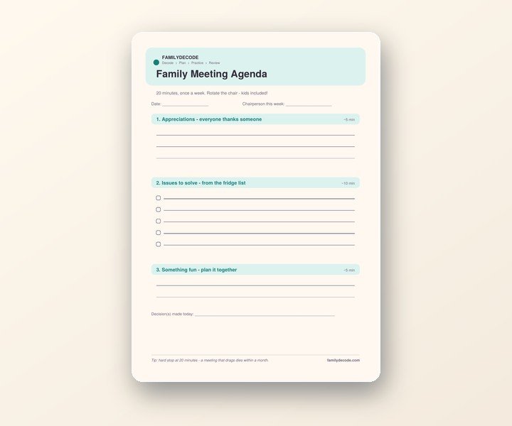Family Meeting Agenda preview
