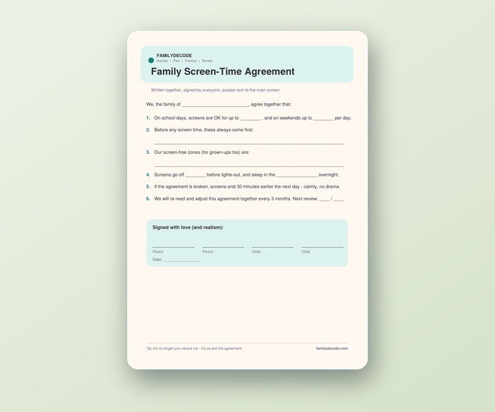 Family Screen-Time Agreement preview