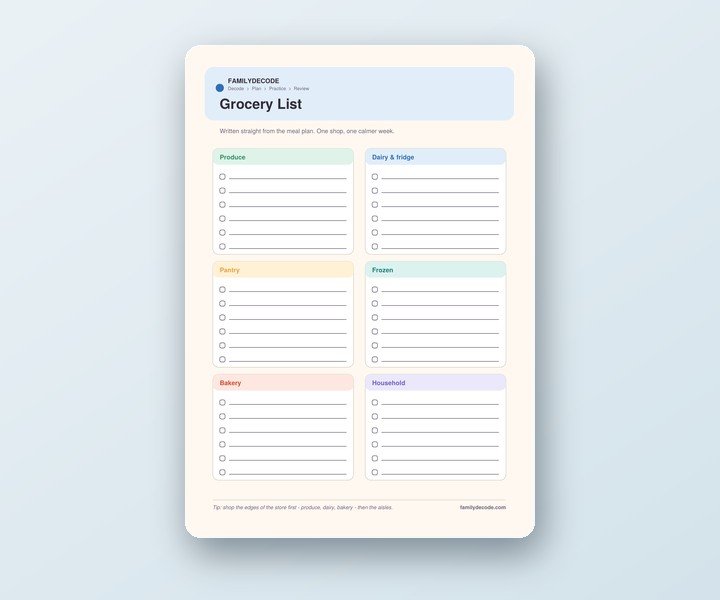 Grocery List preview