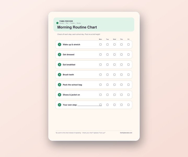 Morning Routine Chart preview