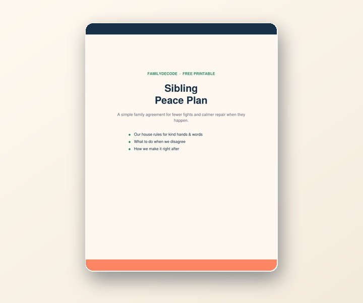 Sibling Peace Plan preview
