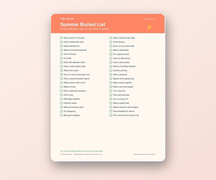 Summer Bucket List preview