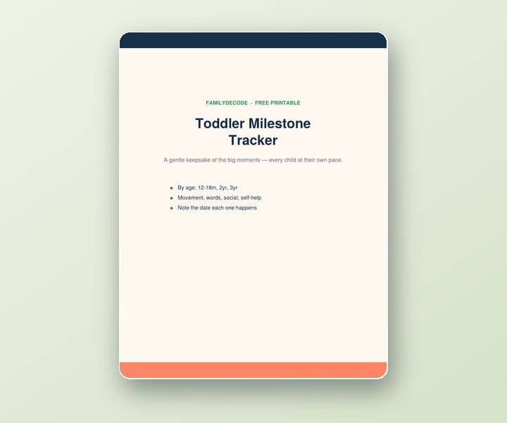 Toddler Milestone Tracker preview