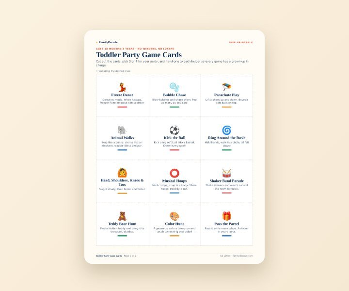 Toddler Party Game Cards preview