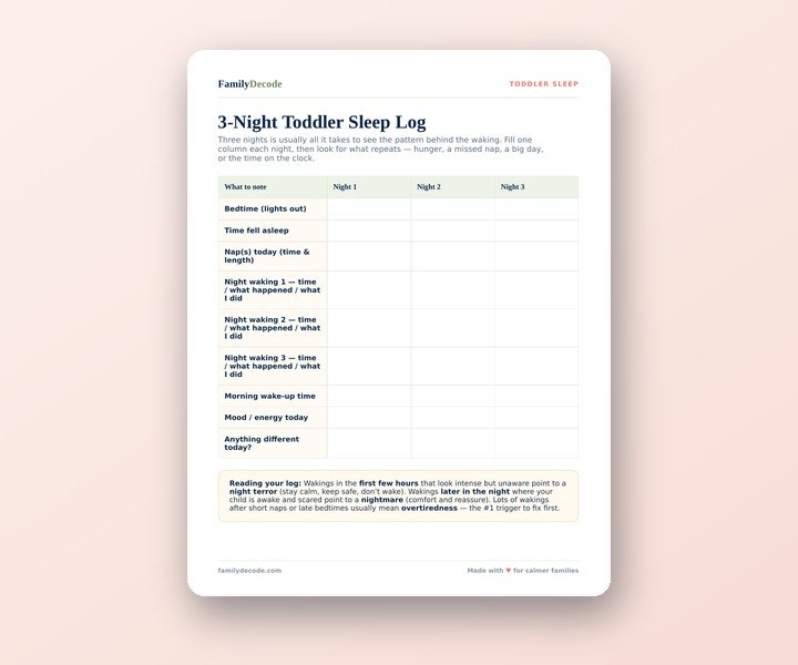 3-Night Toddler Sleep Log preview