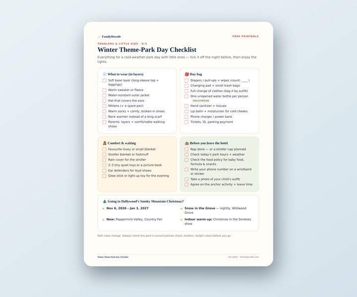 Winter Theme-Park Day Checklist preview